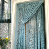 rideau voilage bleu canard