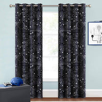 rideau noir et blanc geometrique