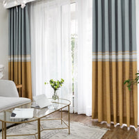 rideau scandinave jaune et gris