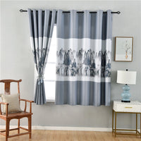 double rideaux motif montagne