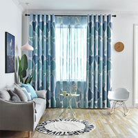 rideau voilage bleu turquoise