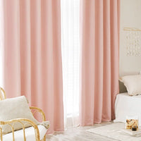 rideau rose poudre occultant