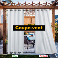 Rideau blanc extérieur