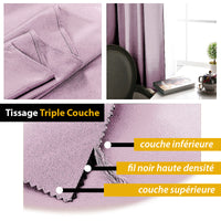 rideau opaque rose pale