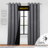 rideau occultant gris fonce