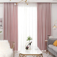rideau chambre rose poudre
